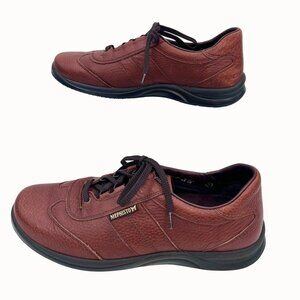 MEPHISTO RUNOFF BROWN PEBBLED BROWN LEATHER WALKING SHOES SNEAKERS - 9.5